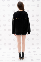 Single Line Stud Sweatshirt Black