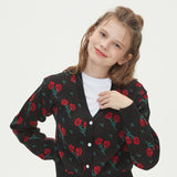 FLOWER JAQUARD KNIT CARDIGAN_BLACK (6610814763126)