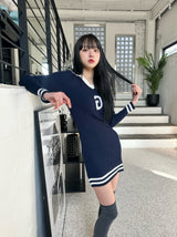 イブリブカラードレス/Eve ribbed collar dress