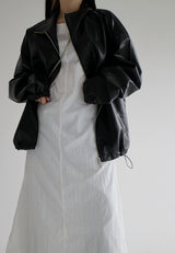 バルーンレザージャンパー / Balloon Leather Jumper (2color)