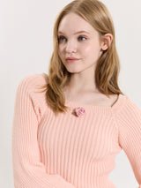 RIB PUFF SWEATER
