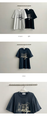 MP3 ボクシーショートスリーブTシャツ / MP3 Boxy short-sleeved T-shirt