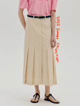 プリーツロングスリットスカート / Pleated long slit skirt - Cream