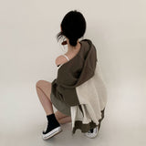 [BELLIDE MADE] Spring version. Raglan color zip-up hoodie