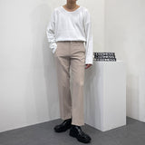 レッグ アップ サイド スリット スラックス / UN702 Leg Up side slit slacks (2 colors)