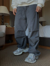Rap string pintuck nylon pants 2C