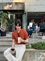 ロエミニマルリネンラウンド半袖ニット/Roe Minimal Short-Sleeved Linen Round Knitwear (9 colors)