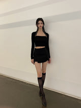 スリムボレロセット/010. Slim bolero set (black, white)