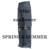 Bluesf Semi-Flare Vintage Washing Destroyed Jeans