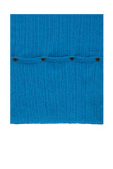 ツーウェイリブドアシメトリックニットトップ / TWO WAY RIBBED ASYMMETRIC KNIT TOP (MARINE BLUE)