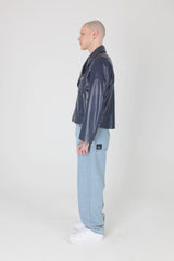 ミッドナイトブルーラムスキンライダージャケット/Midnight Blue Lamb Skin Rider Jacket
