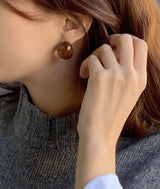 フォーミカペブルピアス [Brown]