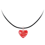 HEART STRIPE NECKLACE (RED)