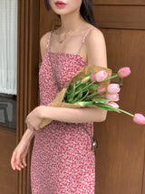 グリックフラワースクエアロングナシワンピース/Greek Flower Square Long Sleeveless Dress