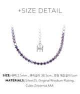 ヴァイオレットミニテニスネックレス/[S925] Violet Mini Tennis Necklace (white silver)