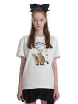 キャットベーカリーTシャツ / 0 1 cat bakery t-shirt - WHITE
