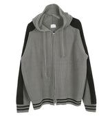 No.0390 varsity hood KNIT zip-up (3color)