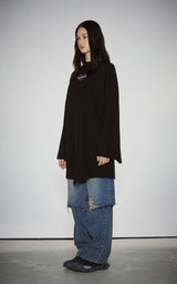 ブラーハートケープスリーブTシャツ　ブラック