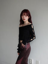 フラフィーニットカーディガンセット / FLUFFY KNIT CD SET (BLACK)