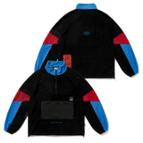 BLEND OVERSIZED FLEECE ANORAK JACKET GREY MULTI / BLACK MULTI / BLACK (4627772997750)