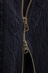 エアケーブルニットハーフ2WAYジップアップジャケット / AIR CABLE KNIT HALF 2WAY ZIP UP JACKET-NAVY LIGHT
