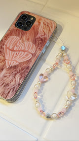 ピンクファーフォンケース(ジェリー)/PINK FUR PHONE CASE (JELLY)