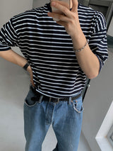 ASCLOシングルボーダー半袖Tシャツ(9color)
