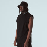 ハーフタートルネックスリーブレスT/HALF-TURTLE NECK SLEEVLESS T-BLACK