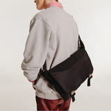 2-Buckle Biker Messenger Bag (Black)