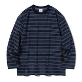 Border 2 Color long Sleeve T58 Charcoal/Navy (6614929145974)