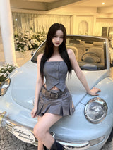 コーティングミニプリーツスカート / 939. Coating mini pleats skirt (2color)