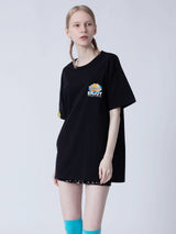 ハンバーガーTシャツ/[ENJOY YOUR MEAL] HAMBURGER 1/2 T-SHIRT_BLACK