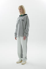 チェックパターンフーディー / Check Pattern Hoodie, Grey