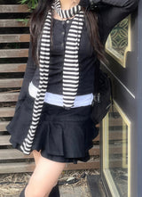 デニムカンカンミニスカート / Dark Blue Denim Cancan Mini Skirt