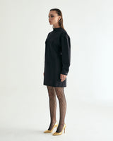 MOCK NECK STRING MINI ONEPIECE - BLACK (6635994841206)