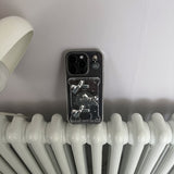 (Basic ver.) Silver ribbon card slot jelly hard case set