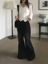 Meto semi bootcut wide denim pants