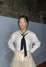 セーラータイブラウス / SAILOR TIE BLOUSE _WHITE