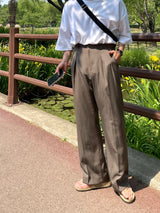 マインミニマルツータックワイドスラックス