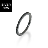[S925]１㎜テニスリング/[S925] 1MM Black Tennis Rilng (black silver)