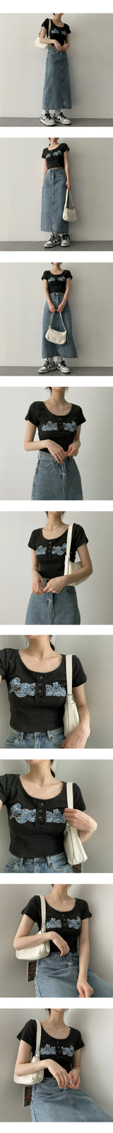 パンタスナップ半袖クロップドTシャツ / Pantasnap Short Sleeve Cropped T-Shirt
