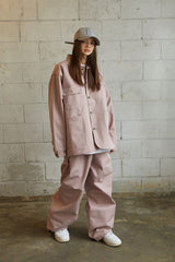 ロゴカラーコットンベーシックジャケット/BSR2223FWJK064 LOGO COLLAR COTTON BASIC JACKET INDYPINK
