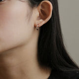 シルバーオープンリングピアス/silver open ring earring (925 silver+18k gold plating)