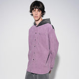 コーデュロイシャツ パーカー / corduroy shirt hoodie [purple]