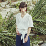ラップストラップブラウス/[LINE] Wrap Strap Blouse