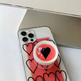 レッド　ハートクリスマススマホグリップセット