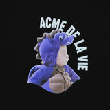 MINI BABY FACE PURPLE DINOSAUR SHORT SLEEVE T-SHIRT BLACK