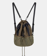 Irregular color block net pocket backpack