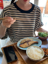 ボーダーラグランショートスリーブTシャツ