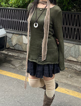 サマービンテージダメージロングニット / Summer Vintage Damage Long Knit